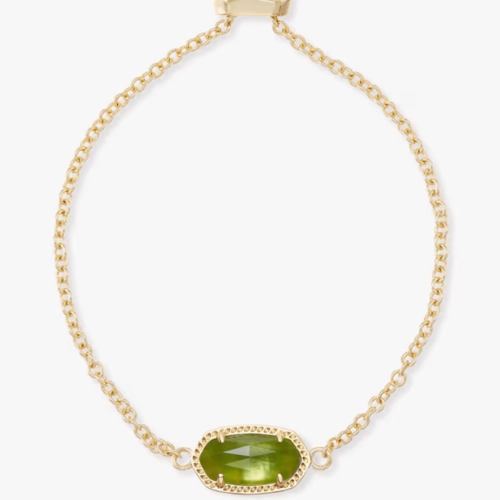 Elaina Gold Adjustable Chain Bracelet in Peridot Illusion